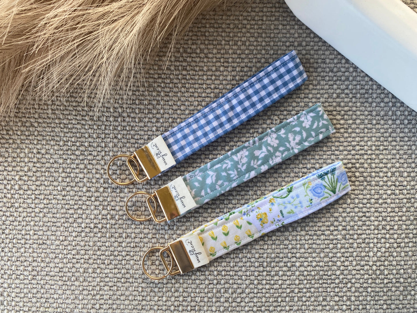 Blue Gingham Keychain Holder