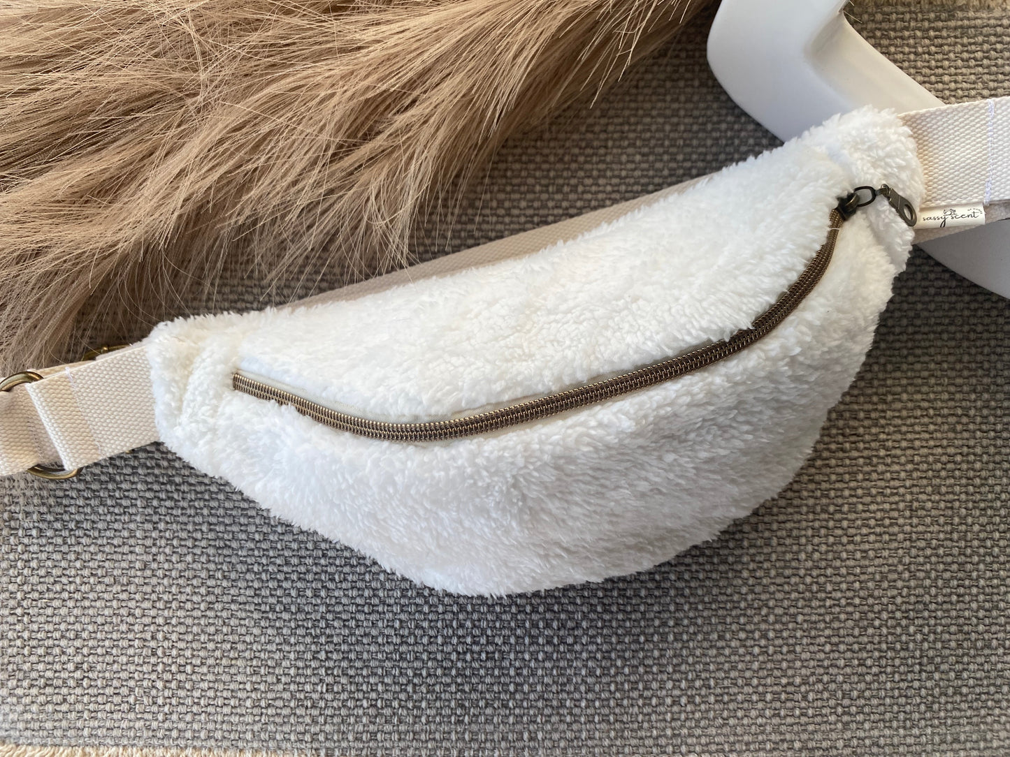 Soft White Fanny Pack Bag