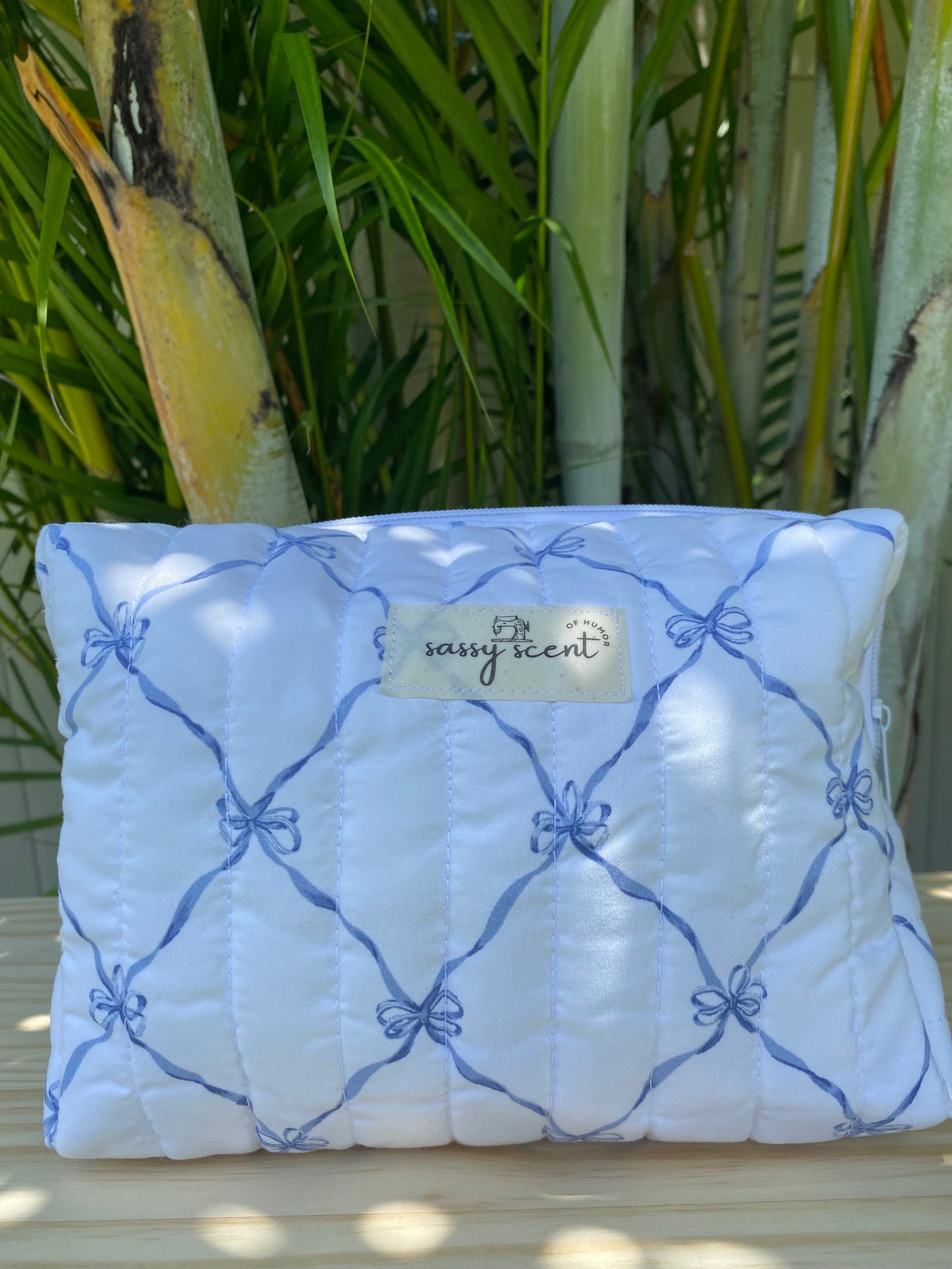 Blue Bow Makeup Pouches