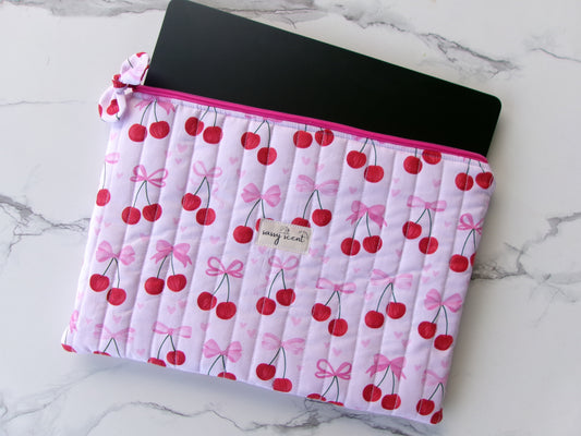 Pink Bow Cherry Laptop Sleeves