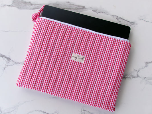 Red Gingham Laptop Sleeves