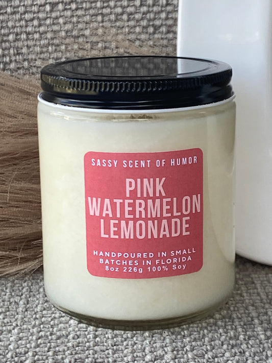 Pink Watermelon Lemonade 8oz Candle