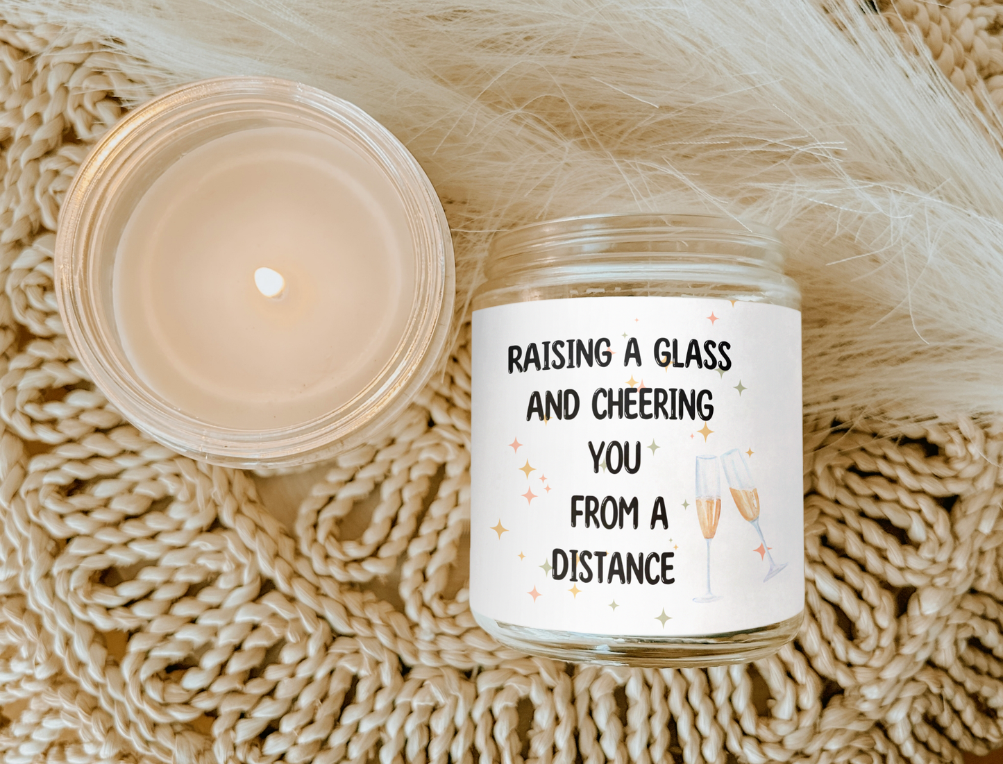 Raising A Glass And Cheering You From A Distance Candle