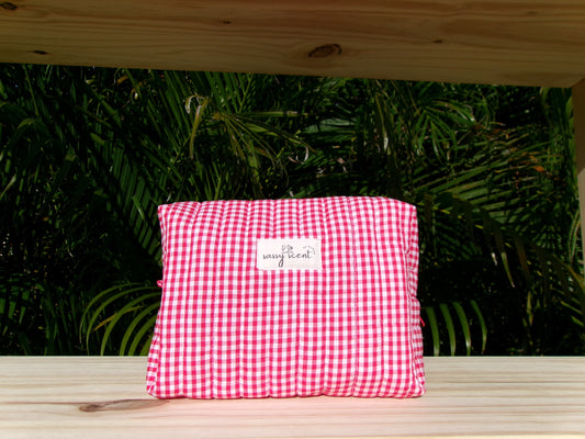 Red Gingham Makeup Pouches