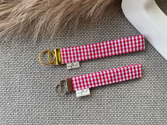Red Gingham Keychain Holder