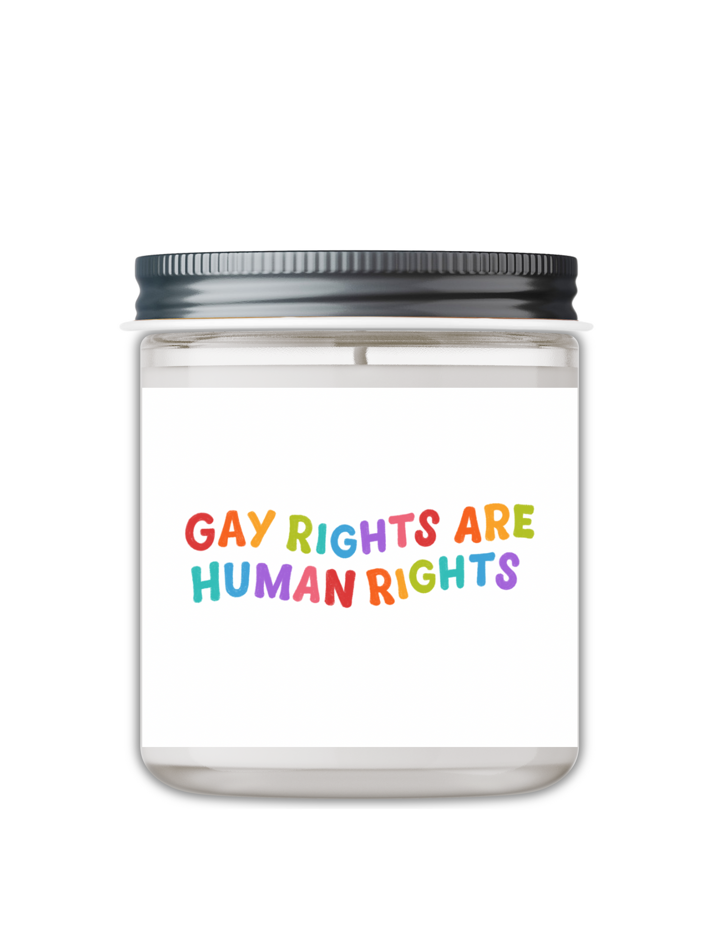 GAY RIGHTS ARE HUMAN RIGHTS CANDLE