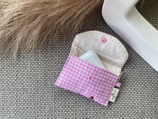 Pink Gingham Heart AirPod Pouch