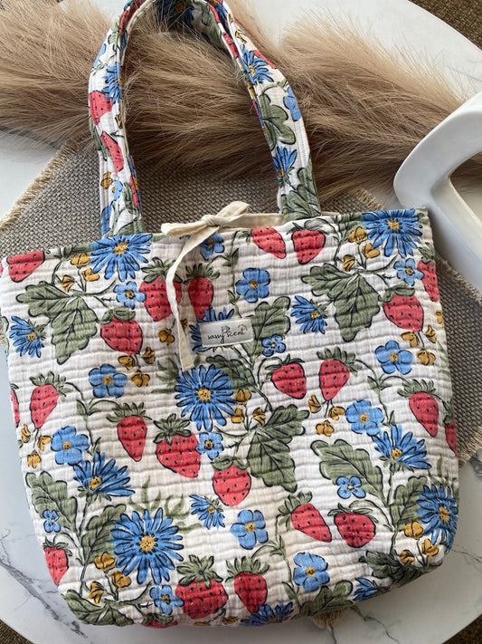 Strawberry Field Limited Edition Quilted Tote Bags