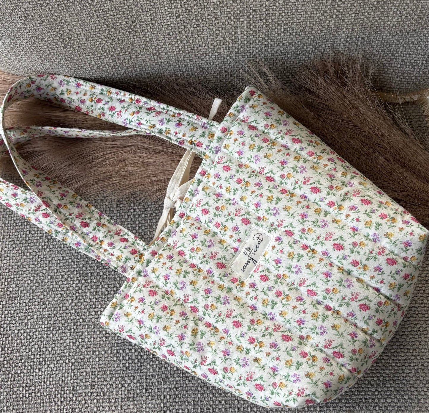 Flower Garden Quilted Tote Bags