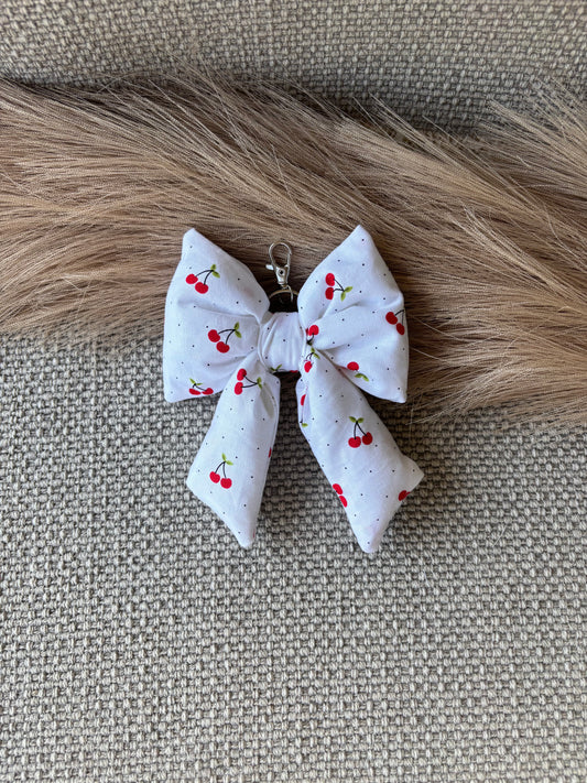 Red Cherry Bow Keychain Holder