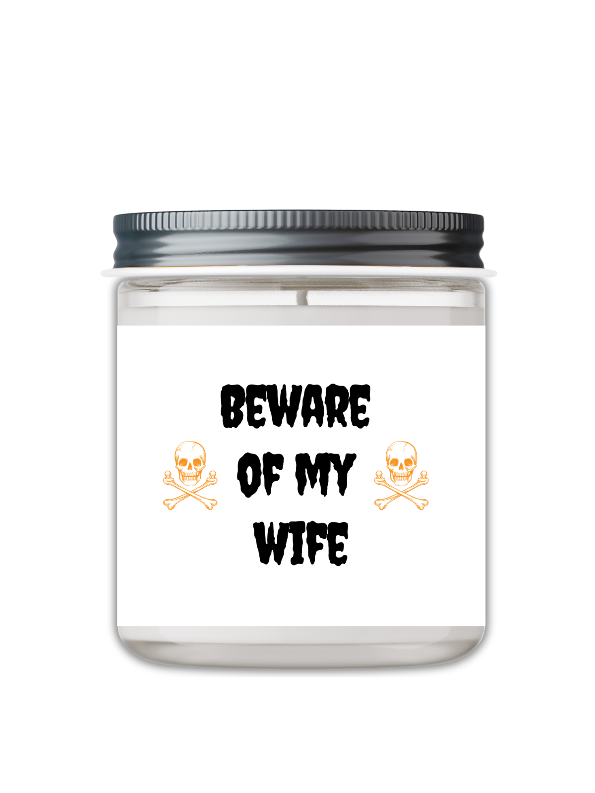 Beware Of My Wife Funny Halloween Candle