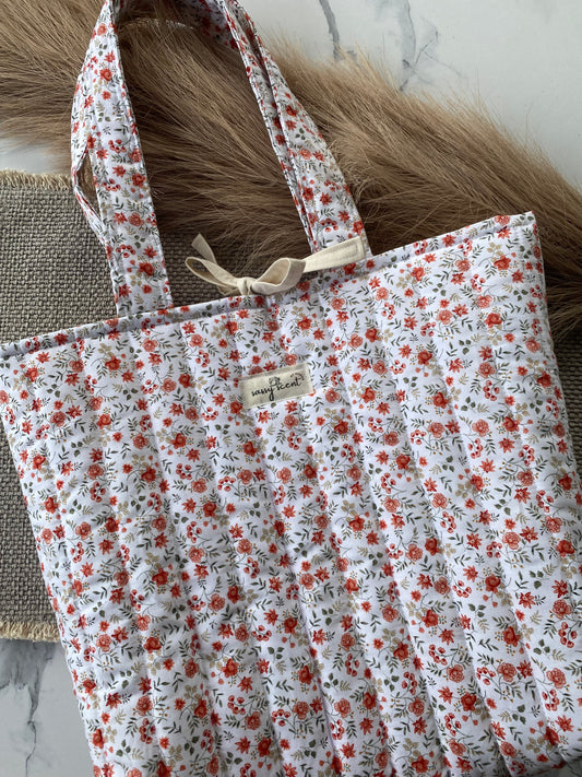 Orange Blossom Quilted Tote Bags