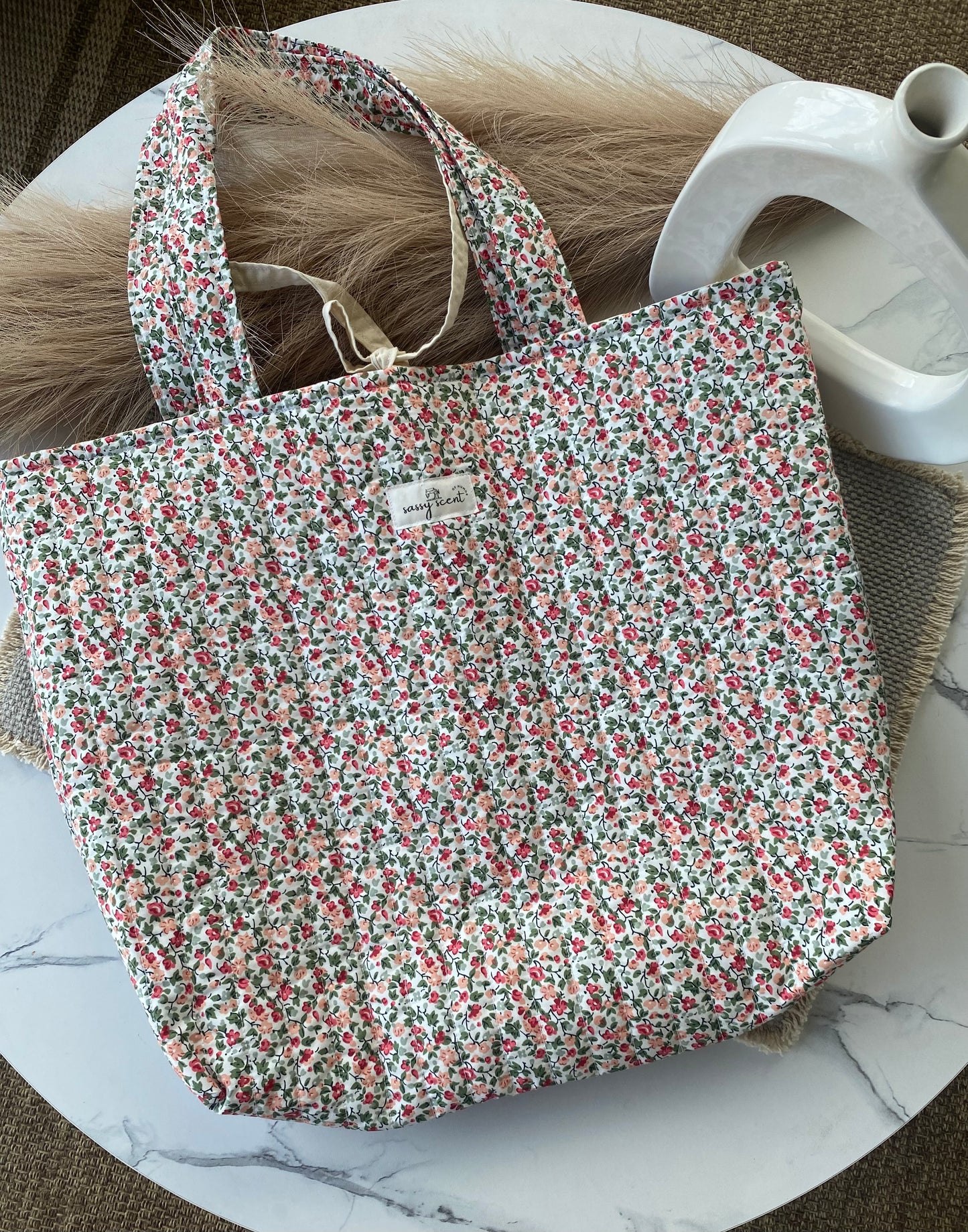 Cottage Garden Quilted Tote Bags
