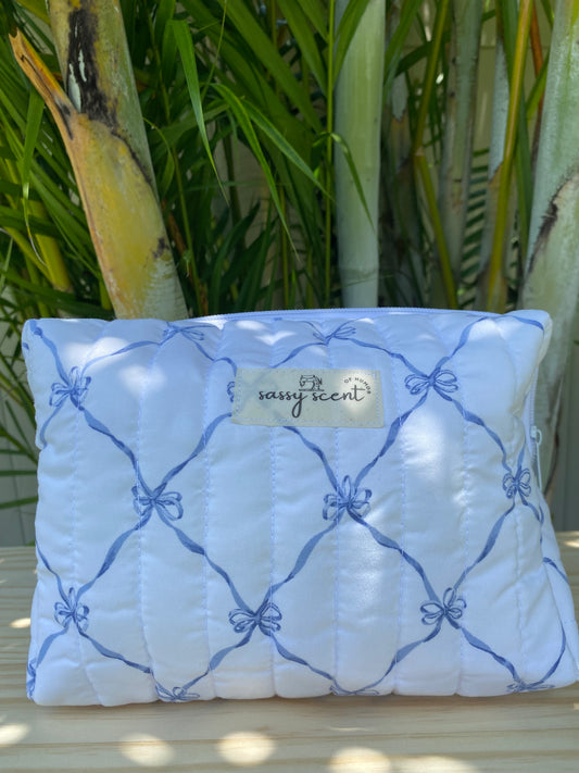 Blue Bow Makeup Pouches