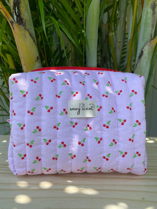 Pink Mini Cherry Makeup Pouches