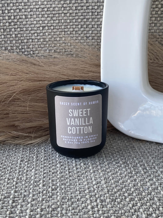 Sweet Vanilla Cotton Mini 2.5oz Candles