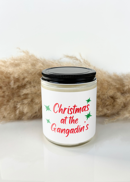 CHRISTMAS AT THE CUSTOM LAST NAME CANDLE