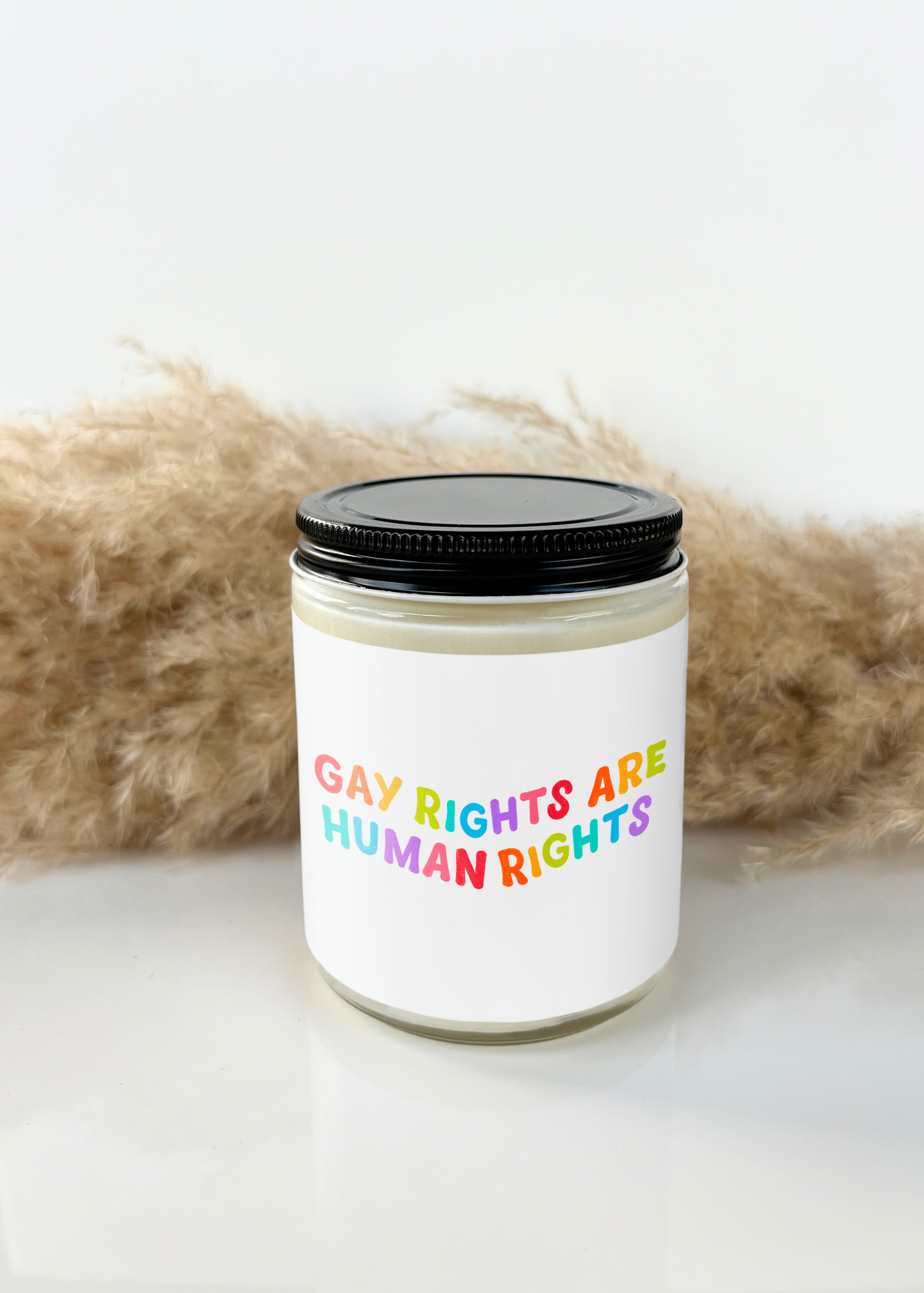 GAY RIGHTS ARE HUMAN RIGHTS CANDLE