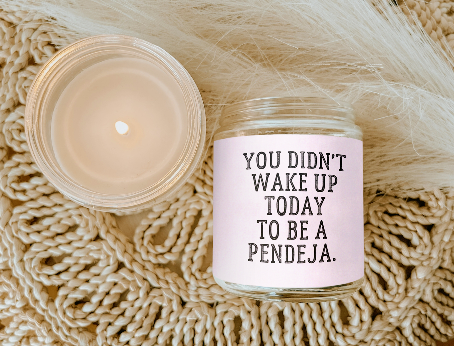 YOU DIDN'T WAKE UP TODAY TO BE A PENDEJA CANDLE