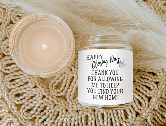 Happy Closing Day, Thank You Candle